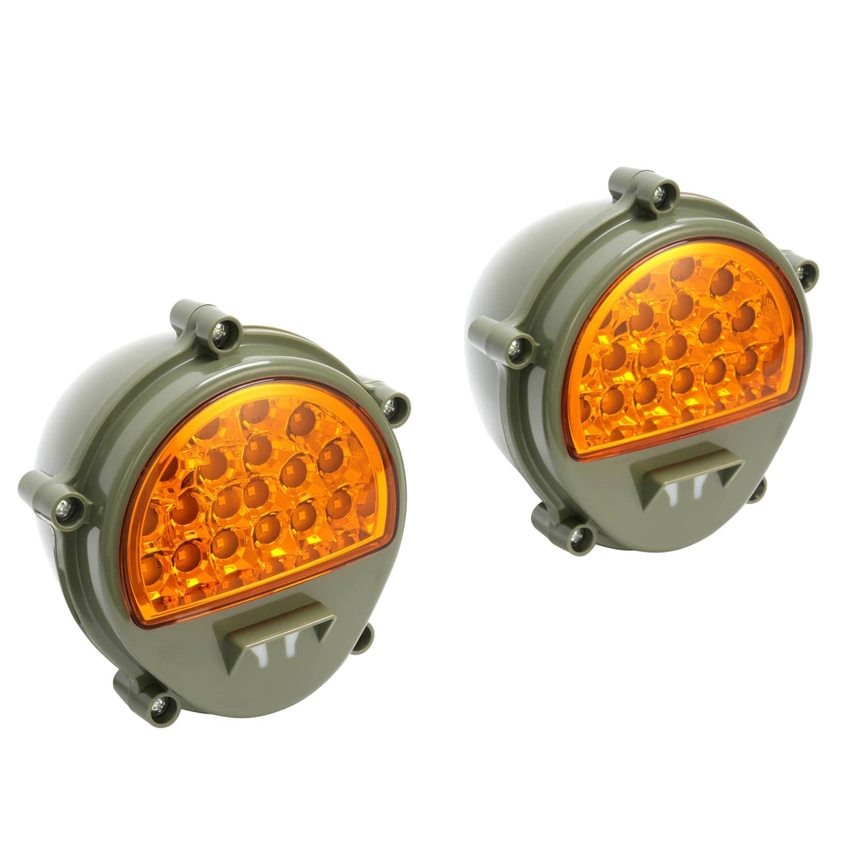 Solid Spare 2x New LED Front Turn Signal Lights Yellow Lens For Humvee M35 M998 #12422957