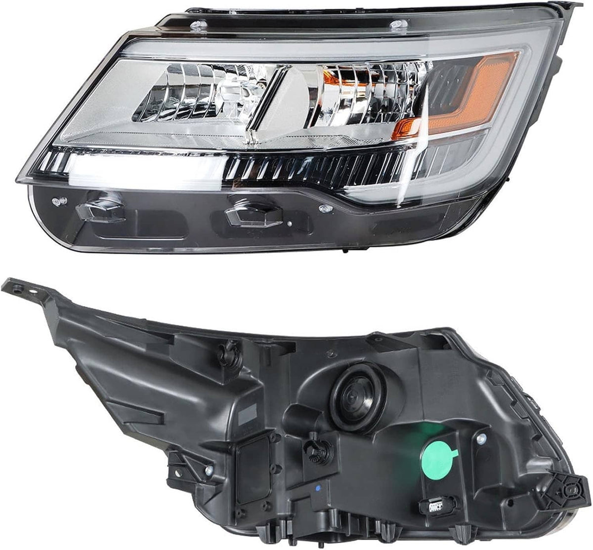 Solidspare Driver Left Side Headlight w/ LED DRL For 2016-2019 Ford Explorer Chrome Housing