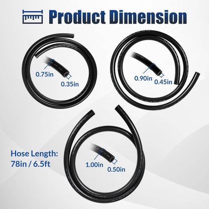 Solidspare Air Conditioning Hose & Fitting Kit Includes 6.5ft #6#8#10 AC Hoses and Fittings