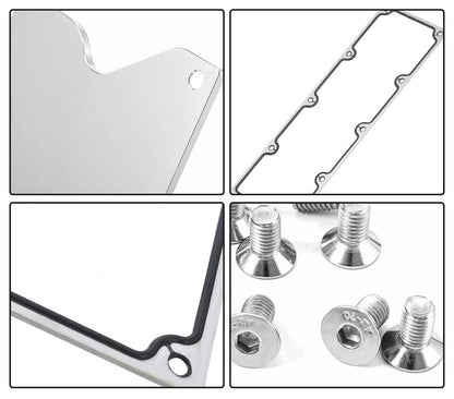 Solidspare Billet Knock Sensor Delete LSX LS1 For LS Gen 3 VALLEY PAN Cover & GASKET Plate