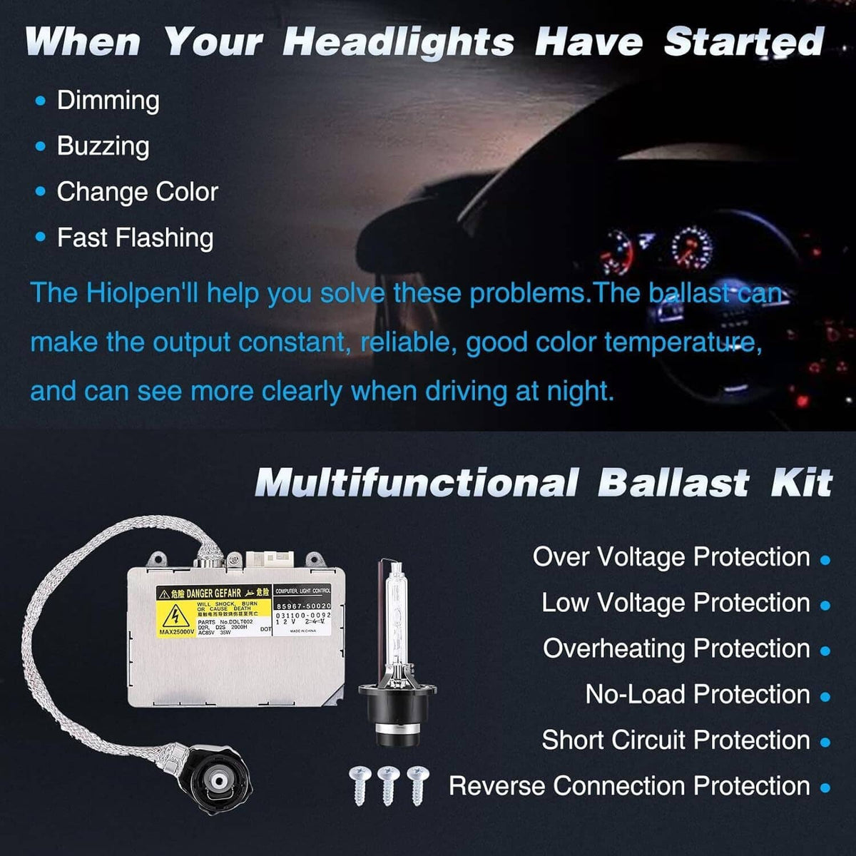 Solidspare 2x 12V HID Xenon Ballast Headlight Control Module For Lexus Rx350 ES300 ES330