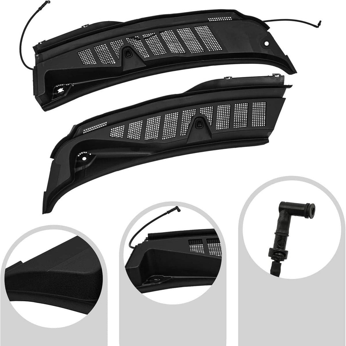 Solidspare For 2021-2025 Ford F150 Windshield Wiper Cowl Grille Screen Cover Left & Right