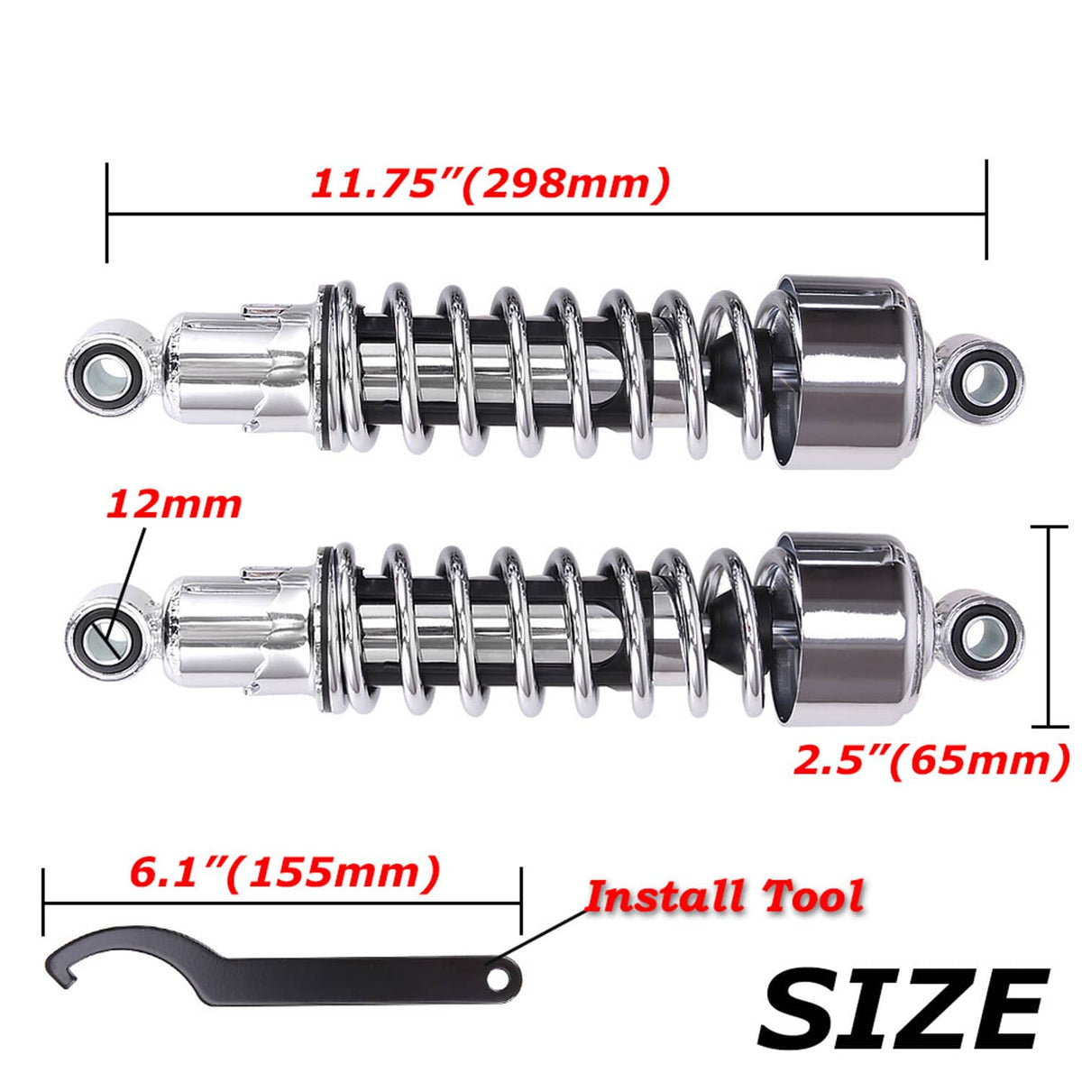 Solidspare 11.75" Rear Lowering Shocks For Harley Road Glide Tour Glide Road King FLT 1980+