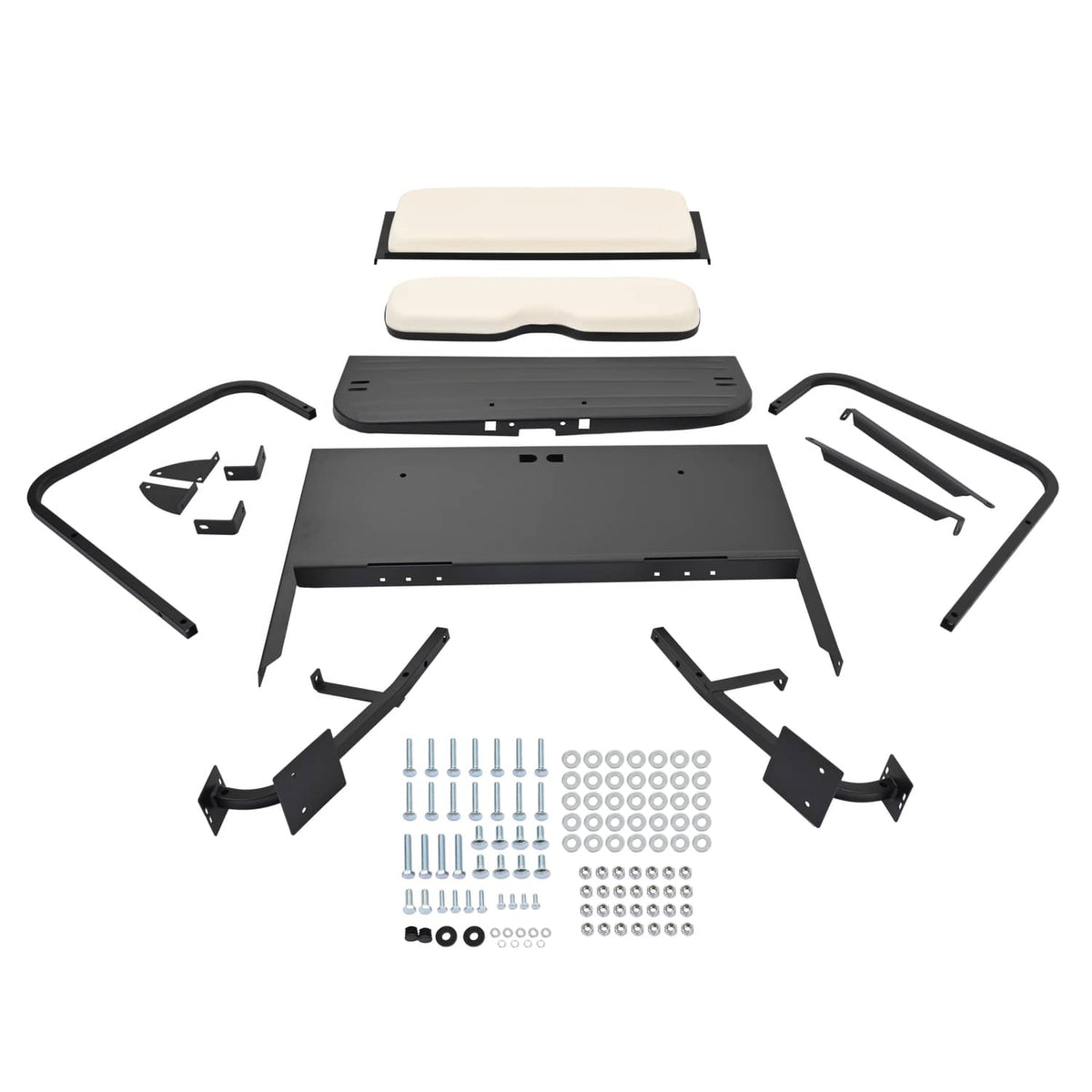 Solidspare Rear Flip Back Seat For EZGO Marathon Pre-1994 Off-White Golf Cart Folding
