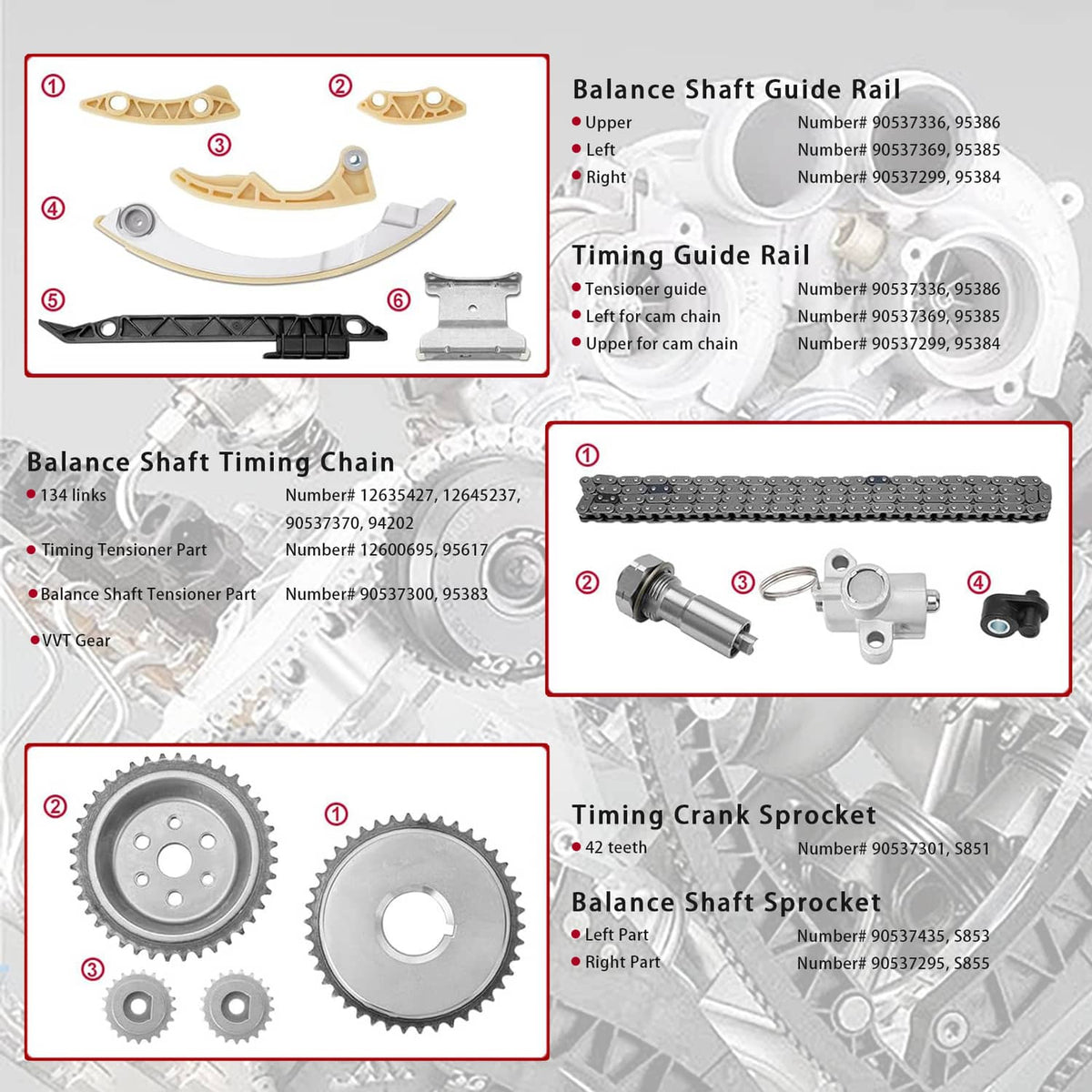 Solidspare Timing Chain Kit with Water Pump For 2009-2017 Buick Chevrolet Gmc Pontiac 2.4L