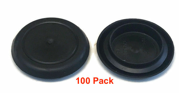 100 Black Rubber 1-1/4 Inch FLUSH MOUNT HOLE PLUG - Sheet Metal Auto Body Panel