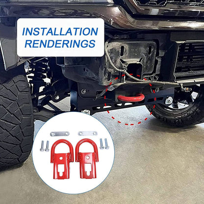 Solidspare 2Pcs Towing Hooks & Hardware Front For 2009-2019 Ford F-150 FL3Z17N808A Red