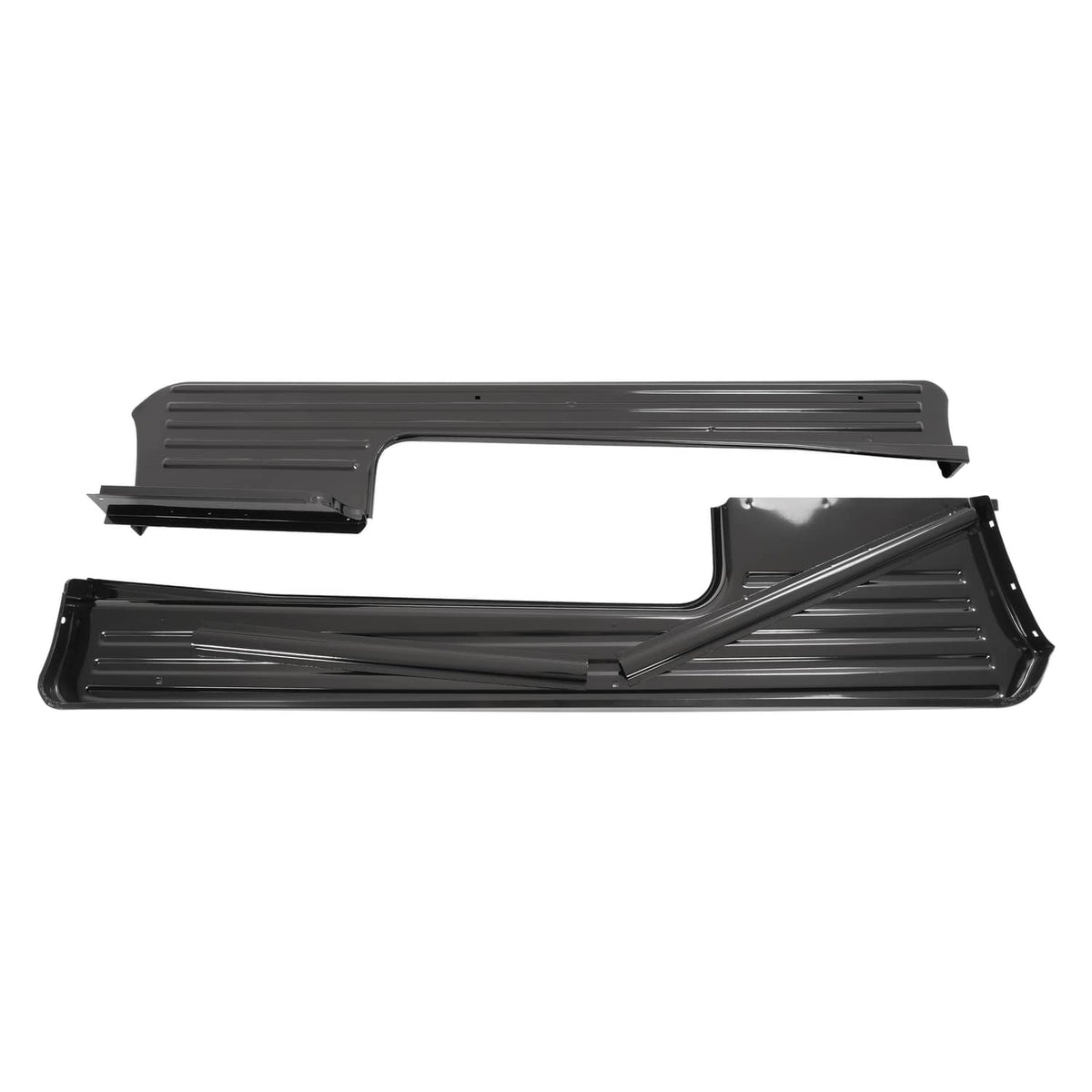 Solid Spare Black Steel Running Boards For 1953-1956 Ford F-100 F100 Pickup Truck Short Bed