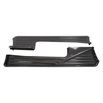 Solid Spare Black Steel Running Boards For 1953-1956 Ford F-100 F100 Pickup Truck Short Bed