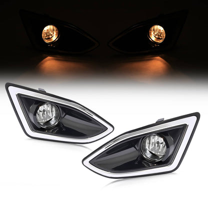 Solid Spare Pair Front Bumper Fog Lights Lamps Harness Switch Kit For Ford Edge 2015-2018