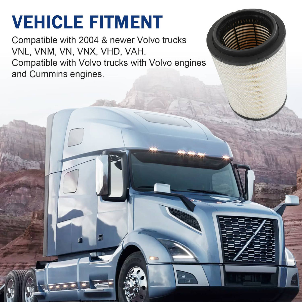 Solidspare Engine Air Filter 21715813 NEW For Volvo Vnl Cross P606720 LAF9201 RS4642