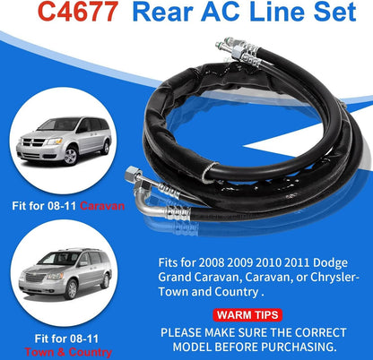 Solidspare C4677 Rear Aux AC Lines Replacement for Caravan & Town and Country 2008-2011