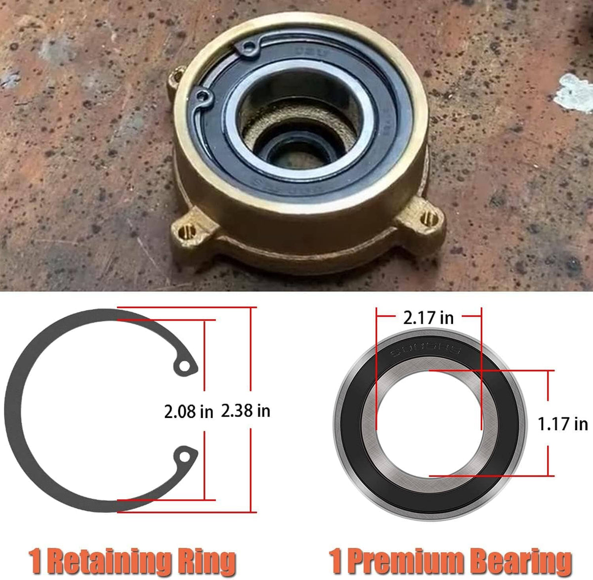 Solid Spare For Volvo Penta Raw Sea Water Pump Repair Rebuild Kit 5.0Gi 5.0GL 5.0GXi 5.0OSi