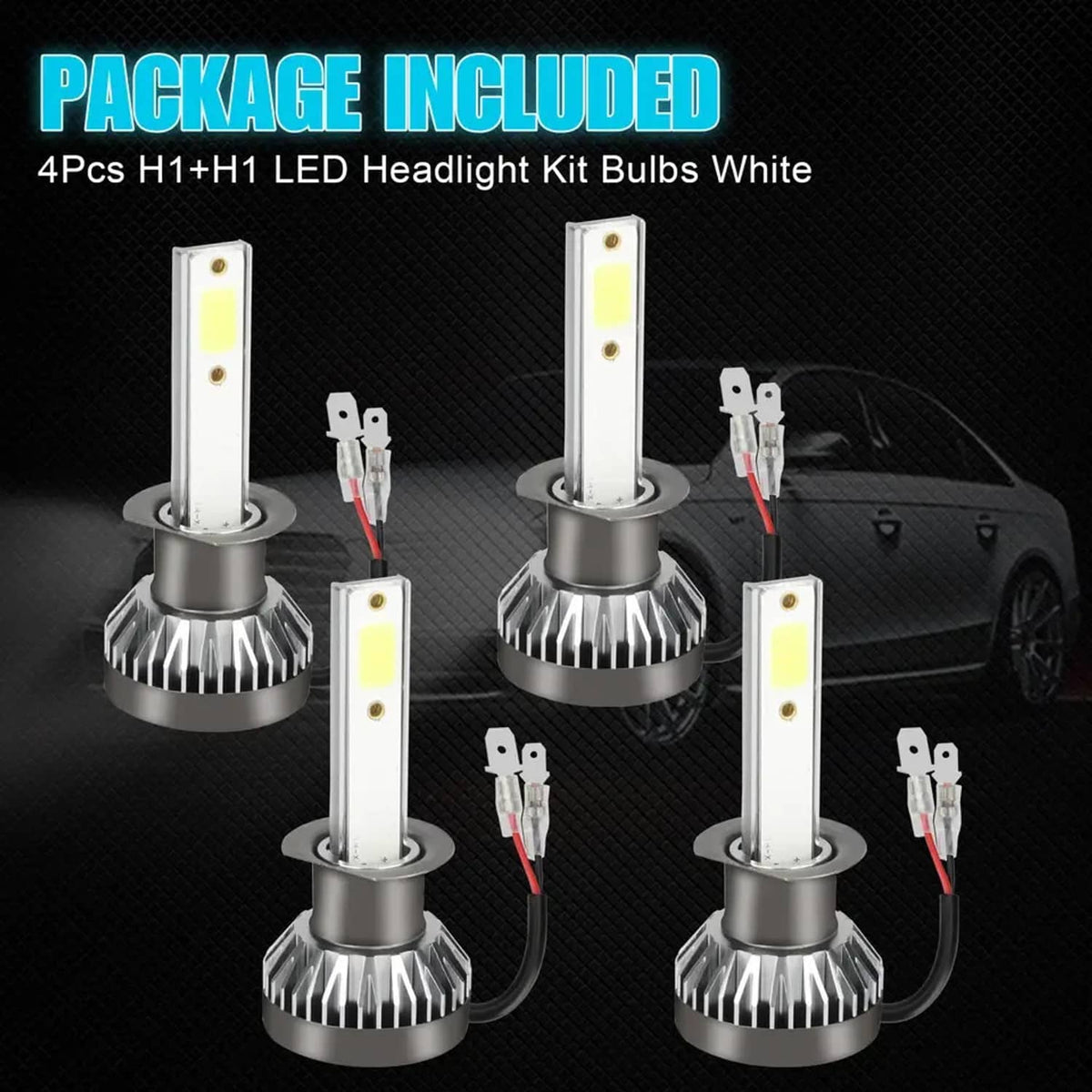 Solidspare 4Pcs H1 LED Headlight Bulbs Conversion Kit High Low Beam 6000K Xenon Super White
