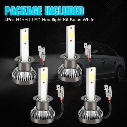 Solidspare 4Pcs H1 LED Headlight Bulbs Conversion Kit High Low Beam 6000K Xenon Super White