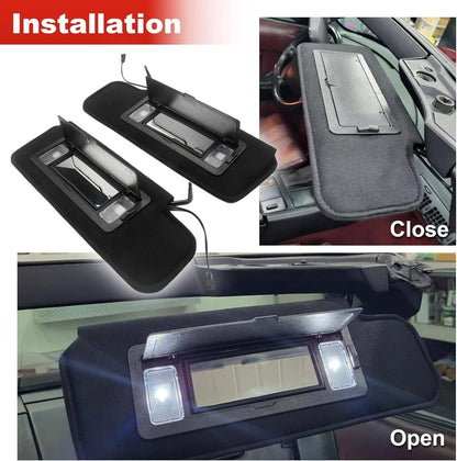 Solidspare New Updated Sun Visors Sun Shades W/Bright LED Light Set For 1997-04 Corvette C5
