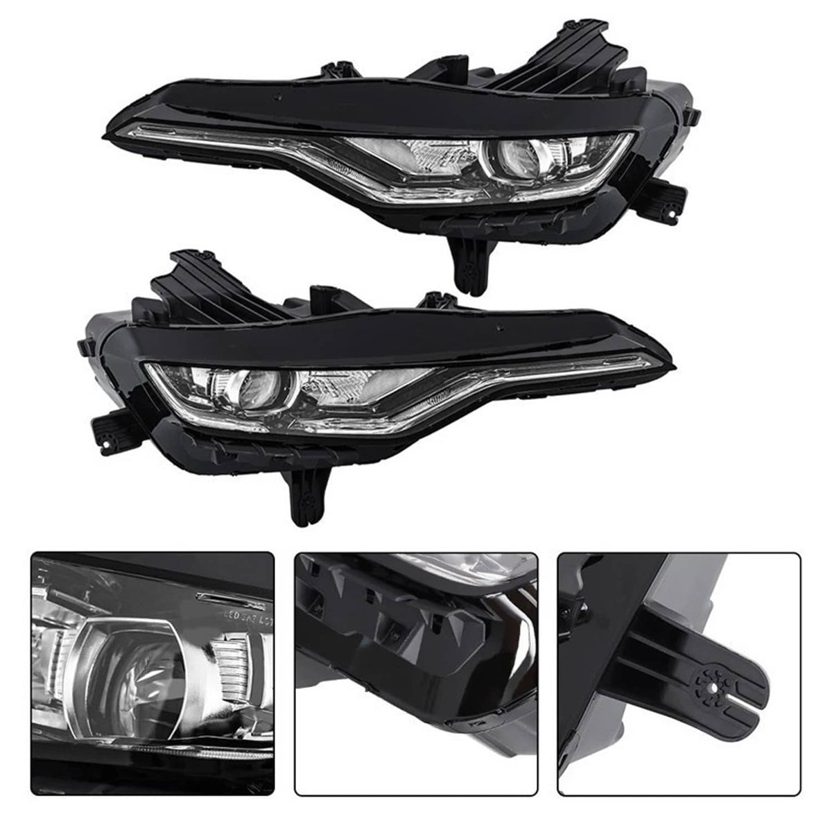 Solidspare Fit For 2019-2024 Chevy Camaro LS/RS/SS w/ LED DRL Headlight Left+Right Pair