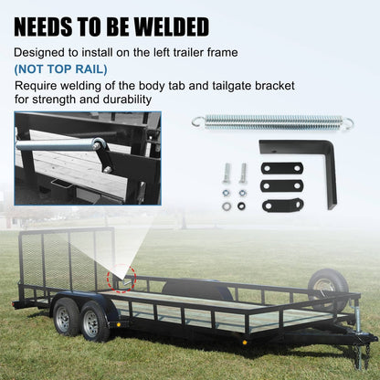 Solidspare Left Trailer Tail Gate Spring Lift Assist Kit for Utility Trailers Lift Support