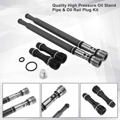 Solidspare 6E7Z9A332A For Ford F250 6.0L Diesel Oil Fuel Updated Stand Pipe Dummy Plug Set