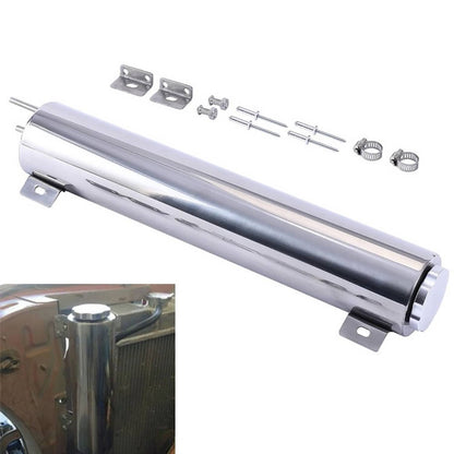 Solidspare 3" x 16" Polished Stainless Steel Radiator Coolant Overflow Catch Puke Tank 50OZ