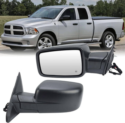 Solidspare Left / Driver Manual Fold+Heated+Temp Sensor Mirror For 2013-2019 Dodge Ram 1500