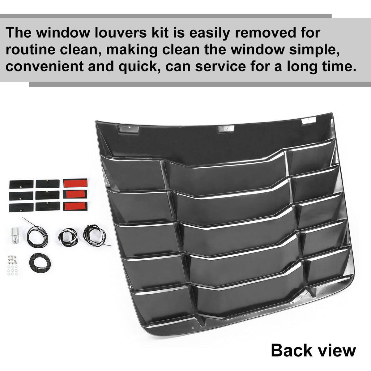 Solid Spare Fits 16-20 Honda Civic 2Dr Coupe Rear Window Scoop Louver Sun Guard Shade Cover