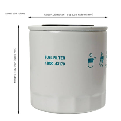 Solid Spare 1J800-43170 Fuel Filter 1J800-43172 for Kubota KX040-4CA L3301DT L3301H L3301F