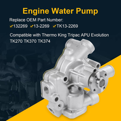 Solidspare Water Pump 13-2269 132269 For Thermo King Tripac APU Evolution TK270 TK370
