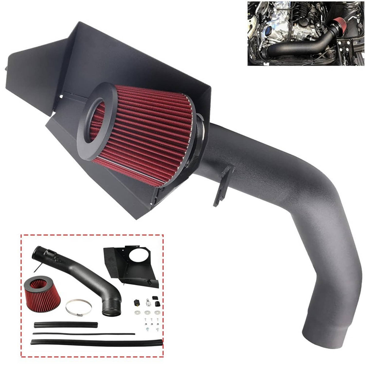 Solidspare NEW Cold Air Intake System For 12-15 BMW 335i/14-16 435i M235i /16 M2 N55 Turbo