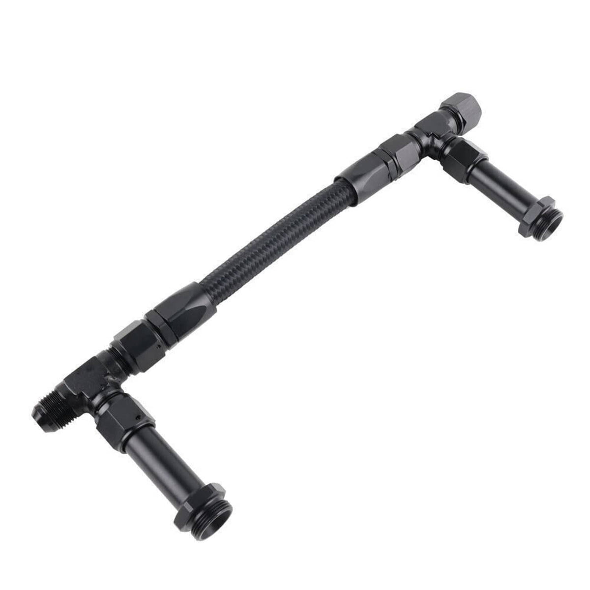 Solidspare Braided Dual Feed Carb Fuel Line Kit Holley 4150 Carburetor Black Anodized AN8