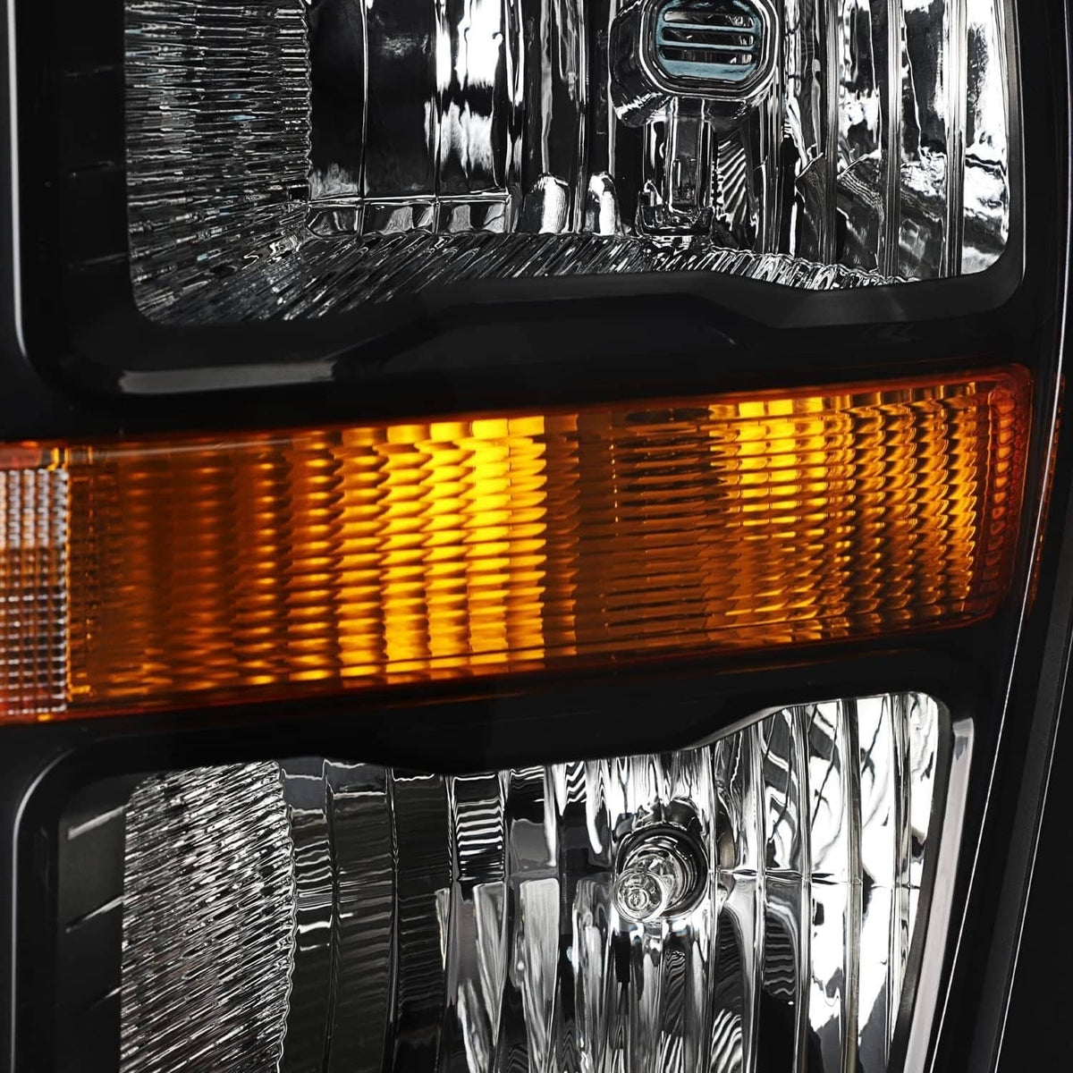 Solidspare For 2021 2022 2023 Ford F150 Halogen Black Headlights Headlamps Pair Left+Right