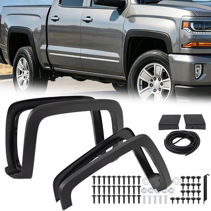 Solidspare Front & Rear Fender Flares Kit For Chevrolet Silverado 2500HD 3500HD 2015-2019