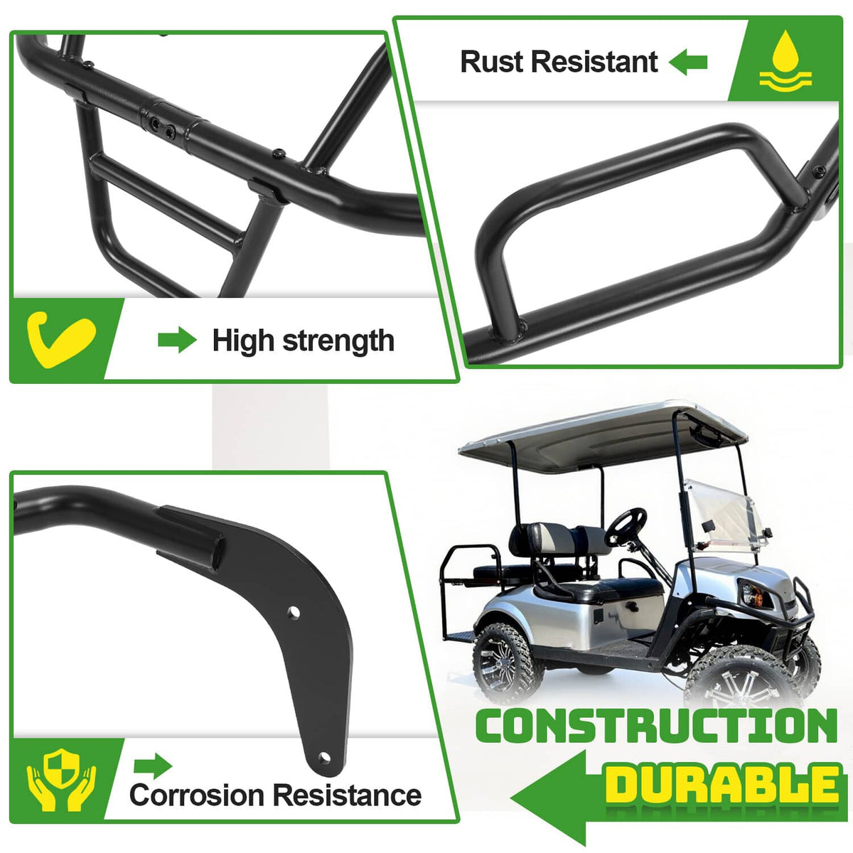 Solidspare Powder Coated Front Brush Guard For EZGO Express L4 S4 L6 S6 2012-Up Golf Cart