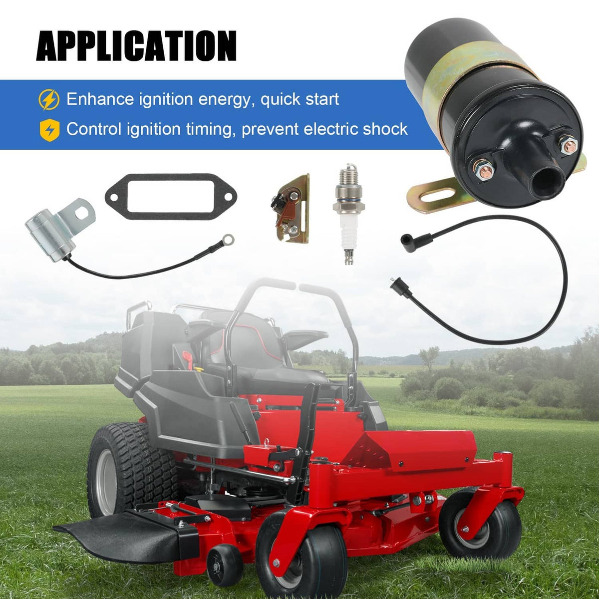 Solidspare Coil, Points, Condenser, Spark Plug Wire Fit Kohler K181 K241 K301 K90 K141 K161