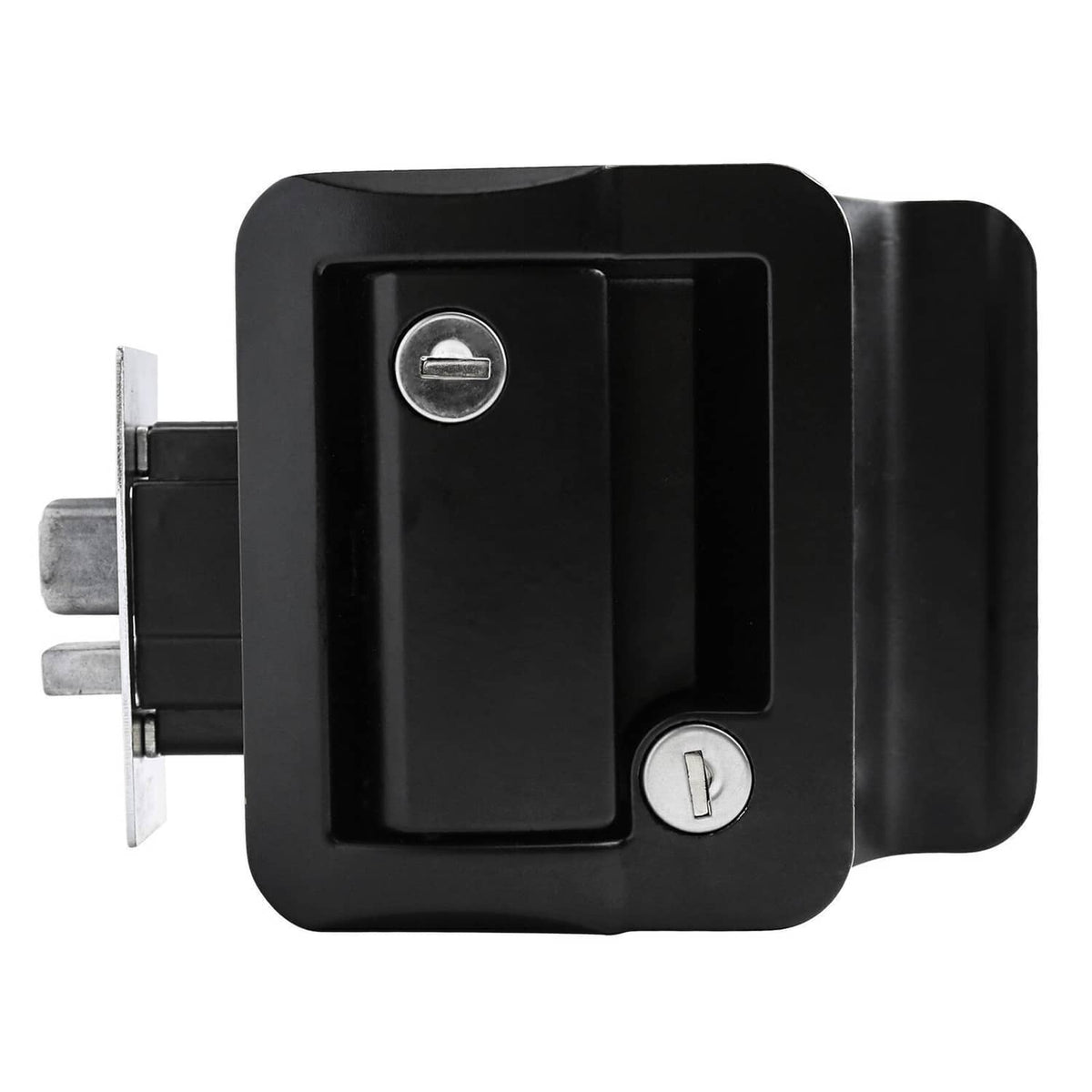 Solidspare RV Paddle Entry Door Lock Latch Handle Knob Deadbolt NEW Camper Trailer Black