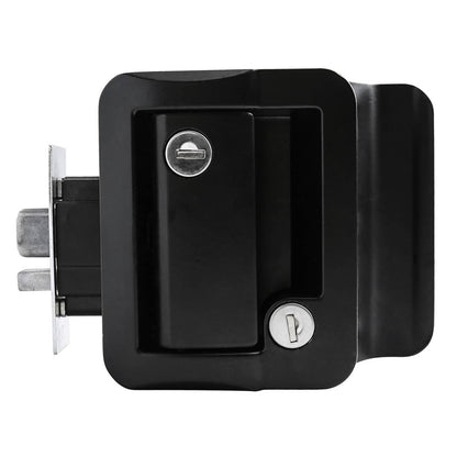 Solidspare RV Paddle Entry Door Lock Latch Handle Knob Deadbolt NEW Camper Trailer Black