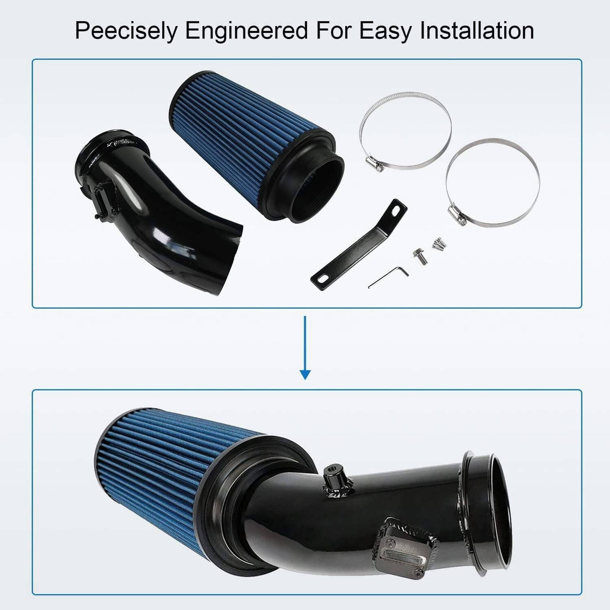 Solidspare 4" Oiled Cold Air Intake Kit For 2011-2016 Ford F250 Powerstroke Diesel 6.7L NEW