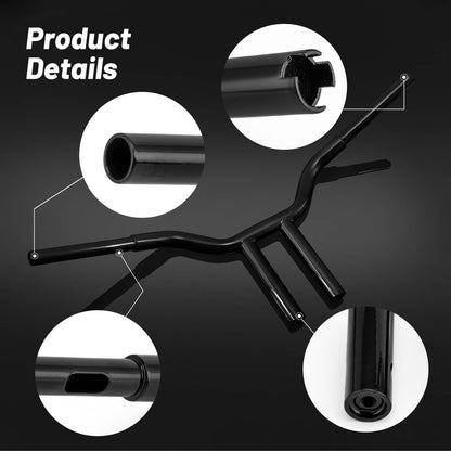 Solidspare 12"in Black MX-T Bars Handlebar Fit For Harley Softail Sportster Dyna Low Rider