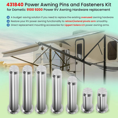 Solid Spare Awning Arm Repair Pin Kit for Power Rv CamperTrailer 431840 540900 431847 436366