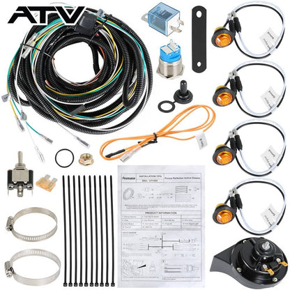 Solidspare Pug & Play LED Turn Signal Light Kit w/Horn for Polaris Ranger Can Am UTV ATV