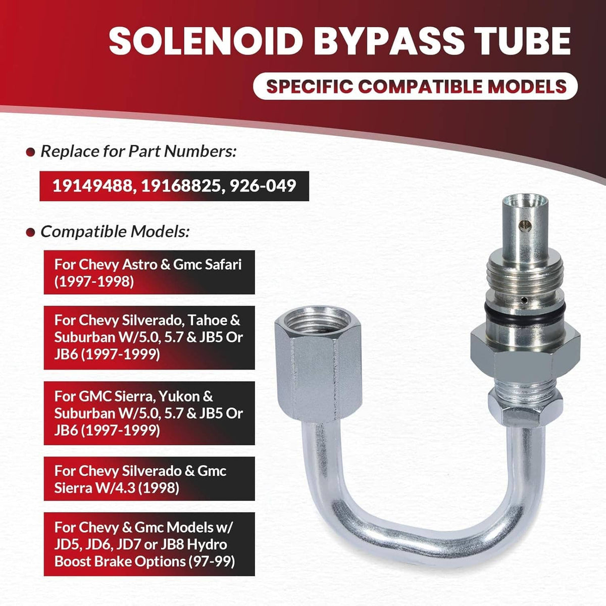 Solidspare 926-049 Power Steering Control Valve Bypass Tube for Chevy & GMC 19168825