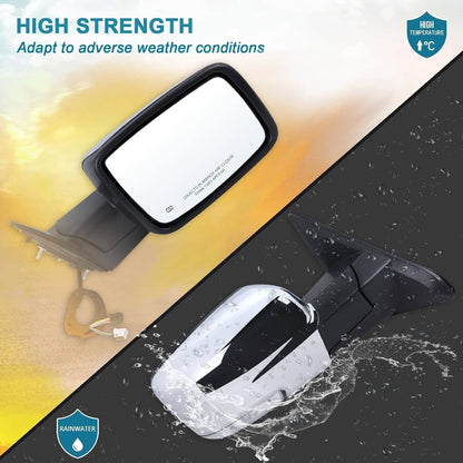 Solidspare Chrome Power Folding Heated Right Mirror+LED Signal For 2013-2019 Dodge Ram 1500