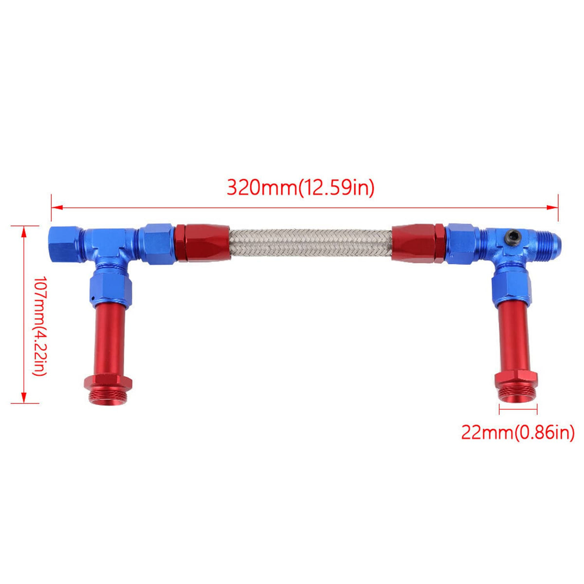 Solidspare New Braided Dual Feed Carb Fuel Line Fitting 8AN For Holley 4150 Carburetor AN8