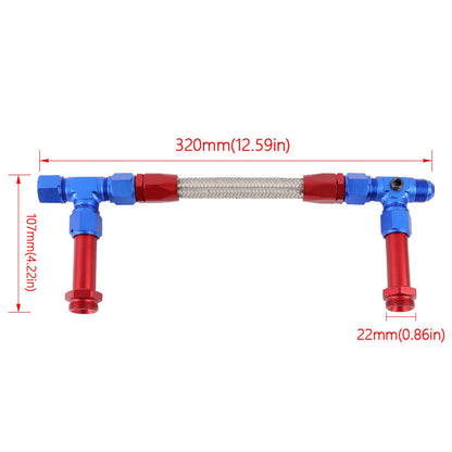 Solidspare New Braided Dual Feed Carb Fuel Line Fitting 8AN For Holley 4150 Carburetor AN8