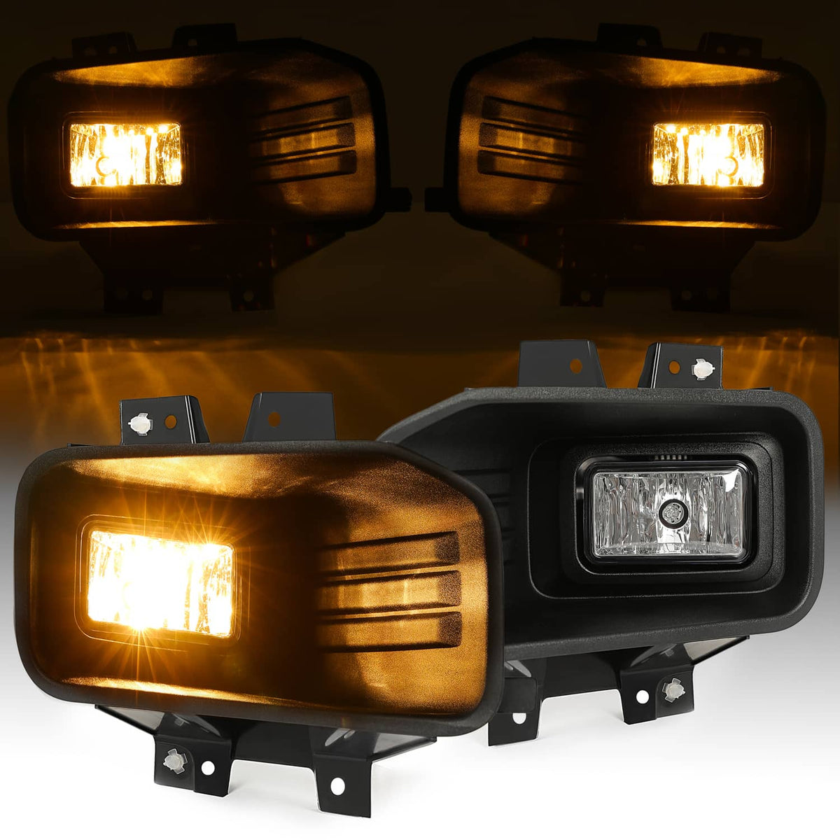 Solid Spare Clear Lens Halogen Fog Lights Lamps Set Pair For Ford F-150 F150 2018-2020