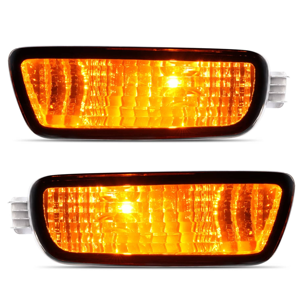 Solid Spare Pair Front Bumper Smoked Turn Signal Lights Lamps For Toyota Tacoma 2001-2004