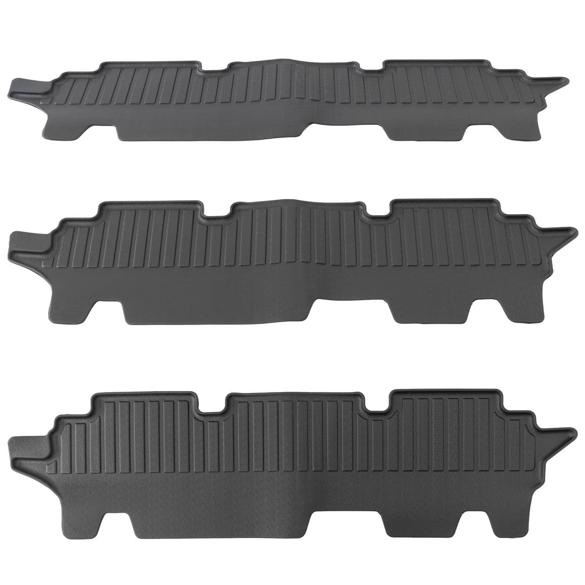 Solidspare Front & Rear Floor Mats 3 Row Liners For 2008-2016 Chrysler Town and Country
