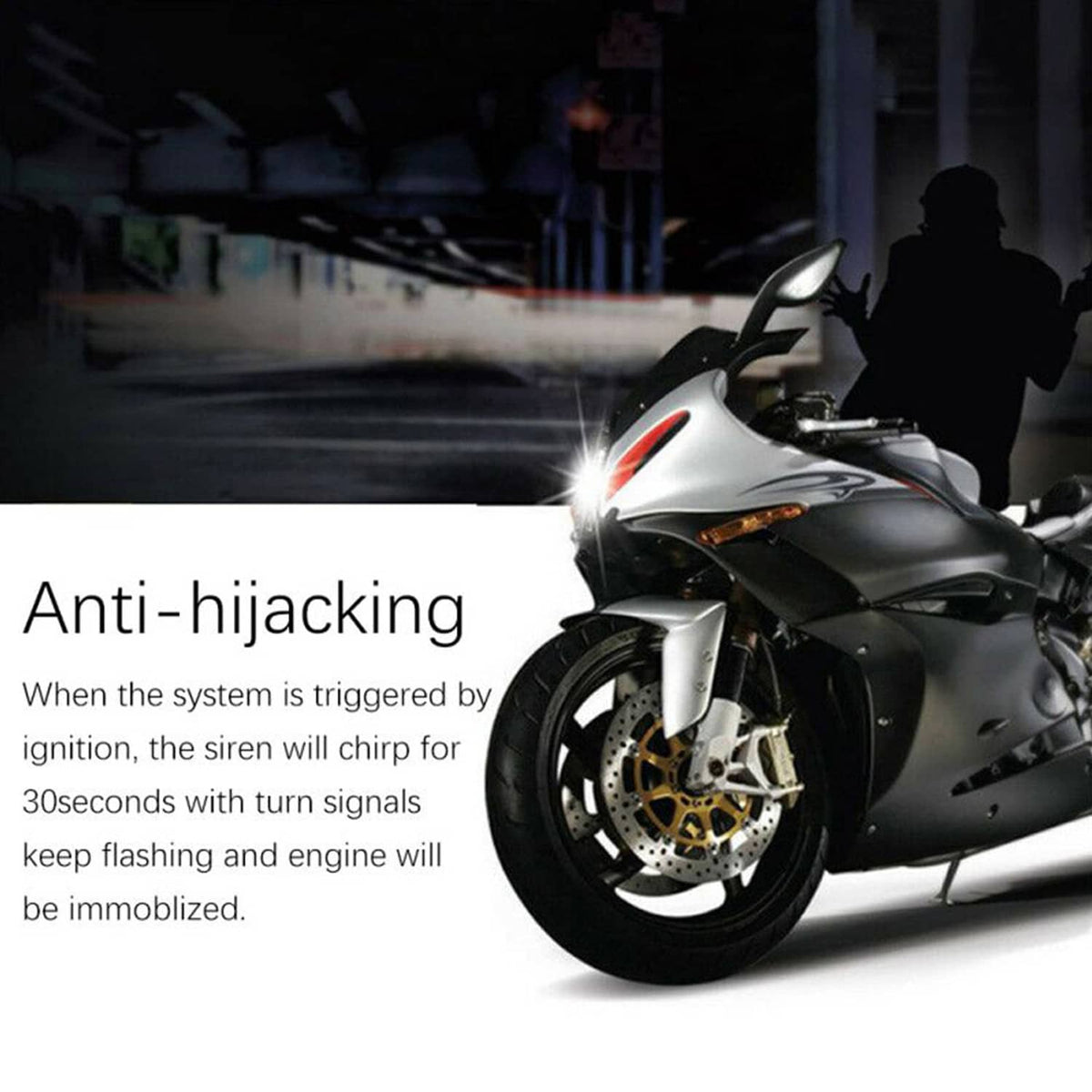 Solidspare Universal 12V Motorcycle Alarm System Anti-theft Security Start Control Remote