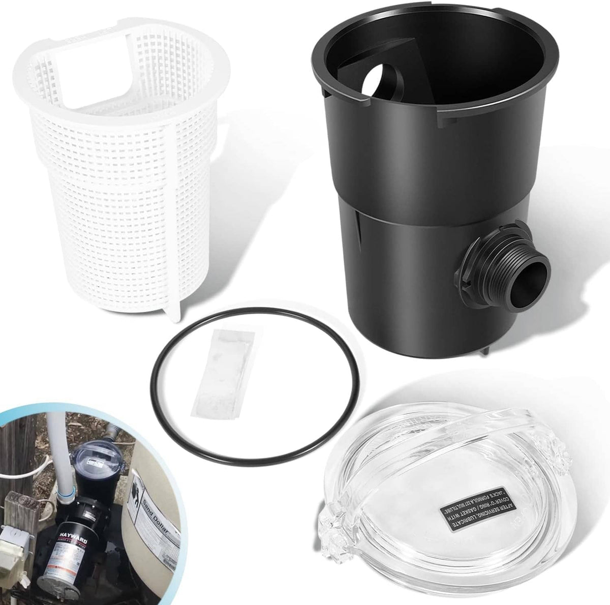 Solid Spare for Hayward SP1516 PowerFlo LX Pump Strainer Housing with Lip, Basket and o-Ring