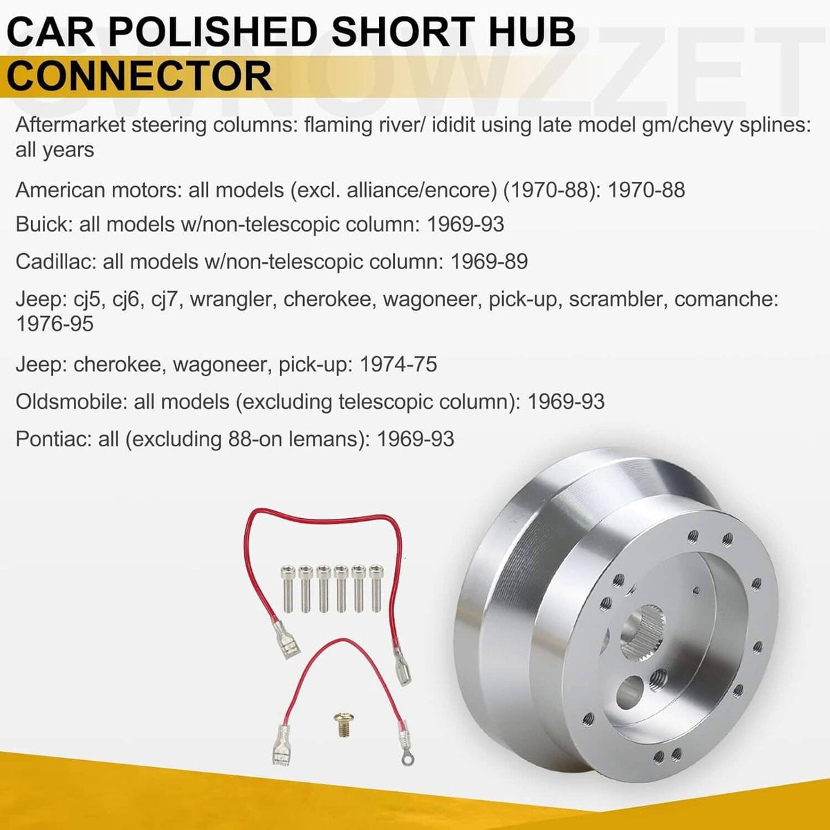 Solidspare 5 & 6 Hole Steering Wheel Polished Short Hub Adapter Ididit For GM